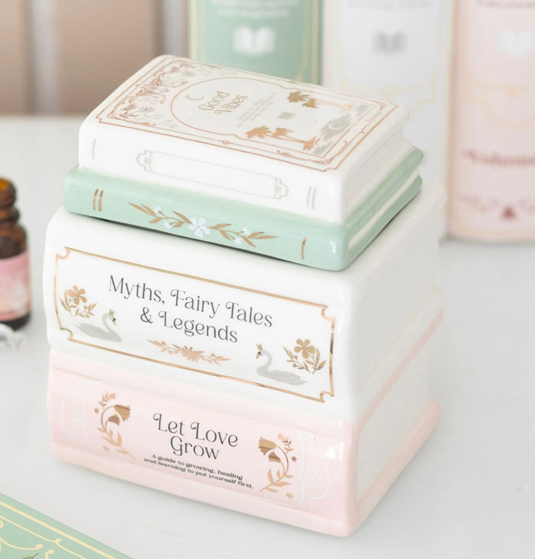 The Cosy Pastel Book Stack Ceramic Wax Warmer – ScentsbySophie